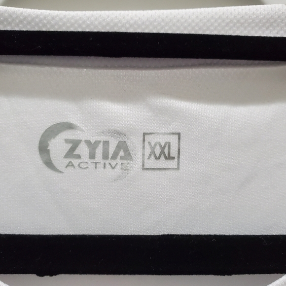 ZYIA ACTIVE WHITE ATHLETIC T-SHIRT BLACK GRAPHIC MEN SIZE XXL GYM ACTIVE WORKOUT - Picture 3 of 10